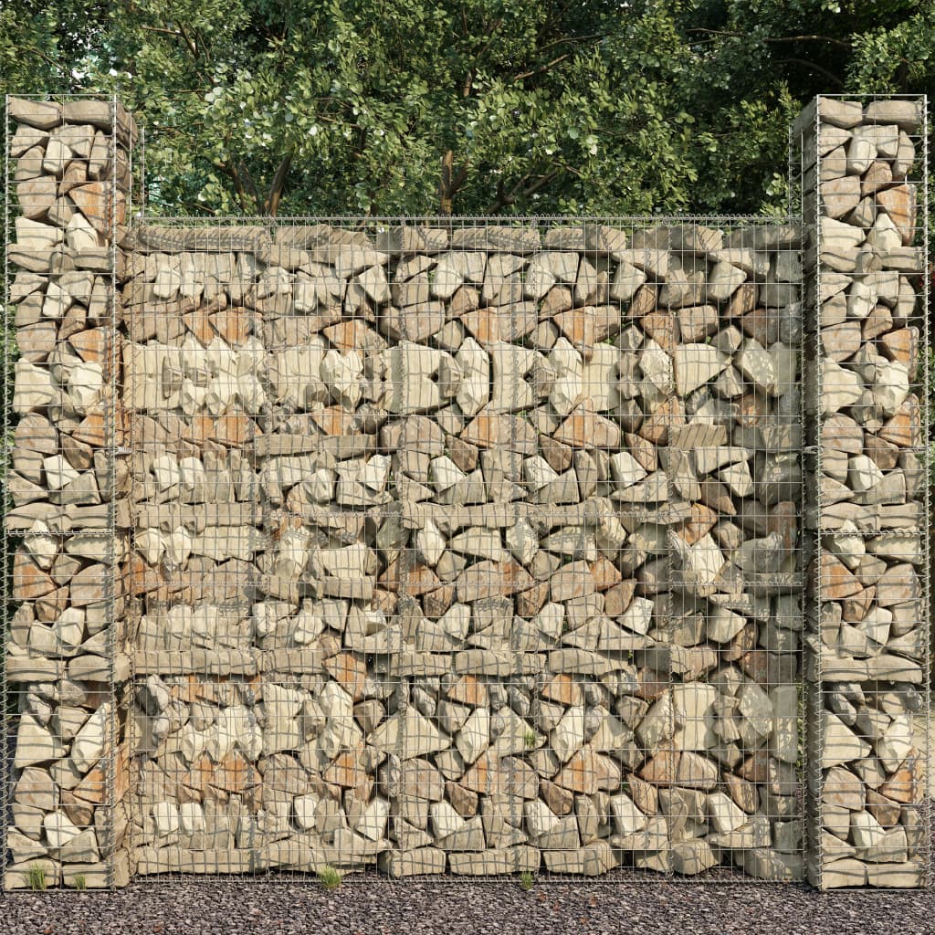 gabion-baskets-3-pcs-galvanized-steel-9-8-x9-8-x77-6 At Willow and Wine USA!