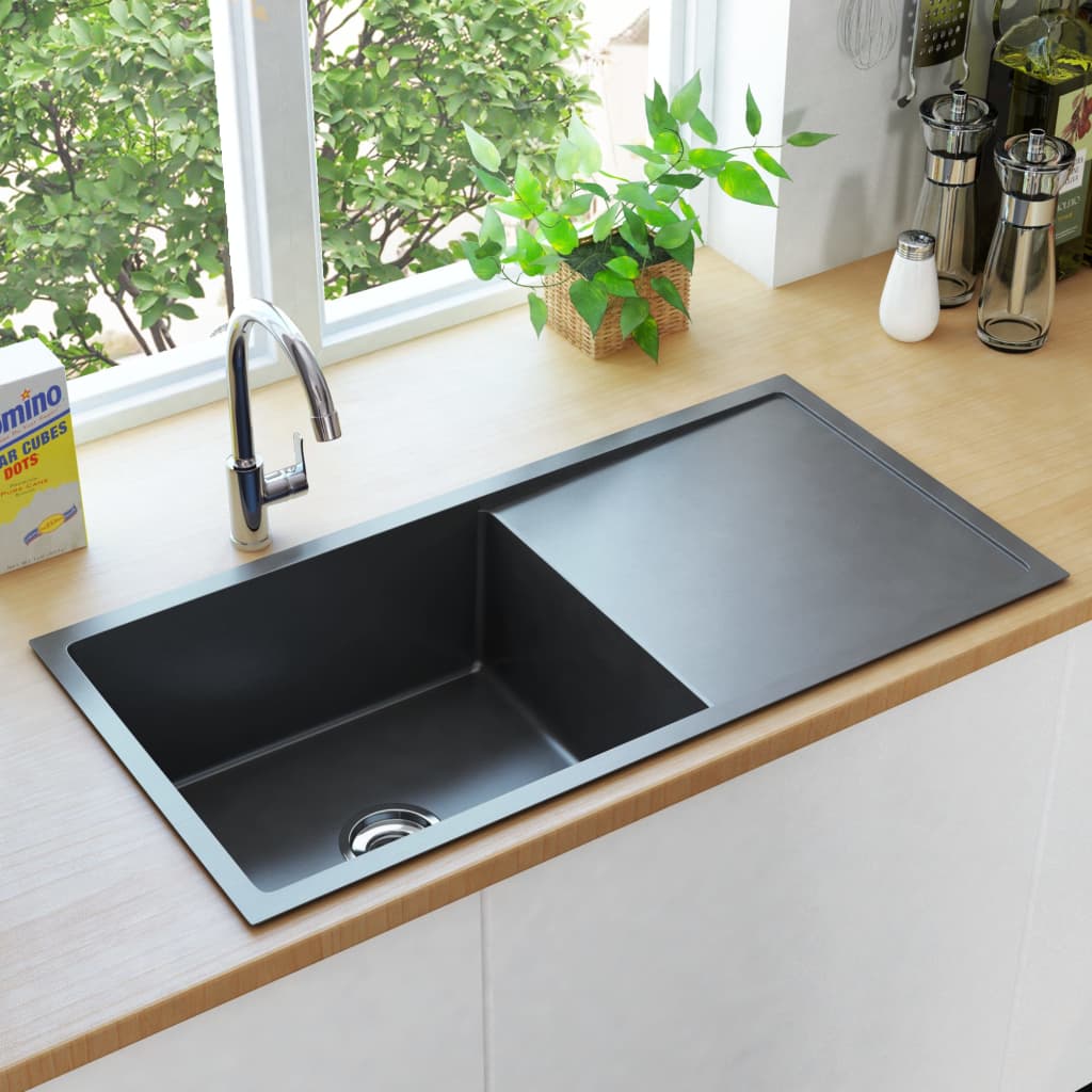 handmade-kitchen-sink-black-stainless-steel At Willow and Wine USA!