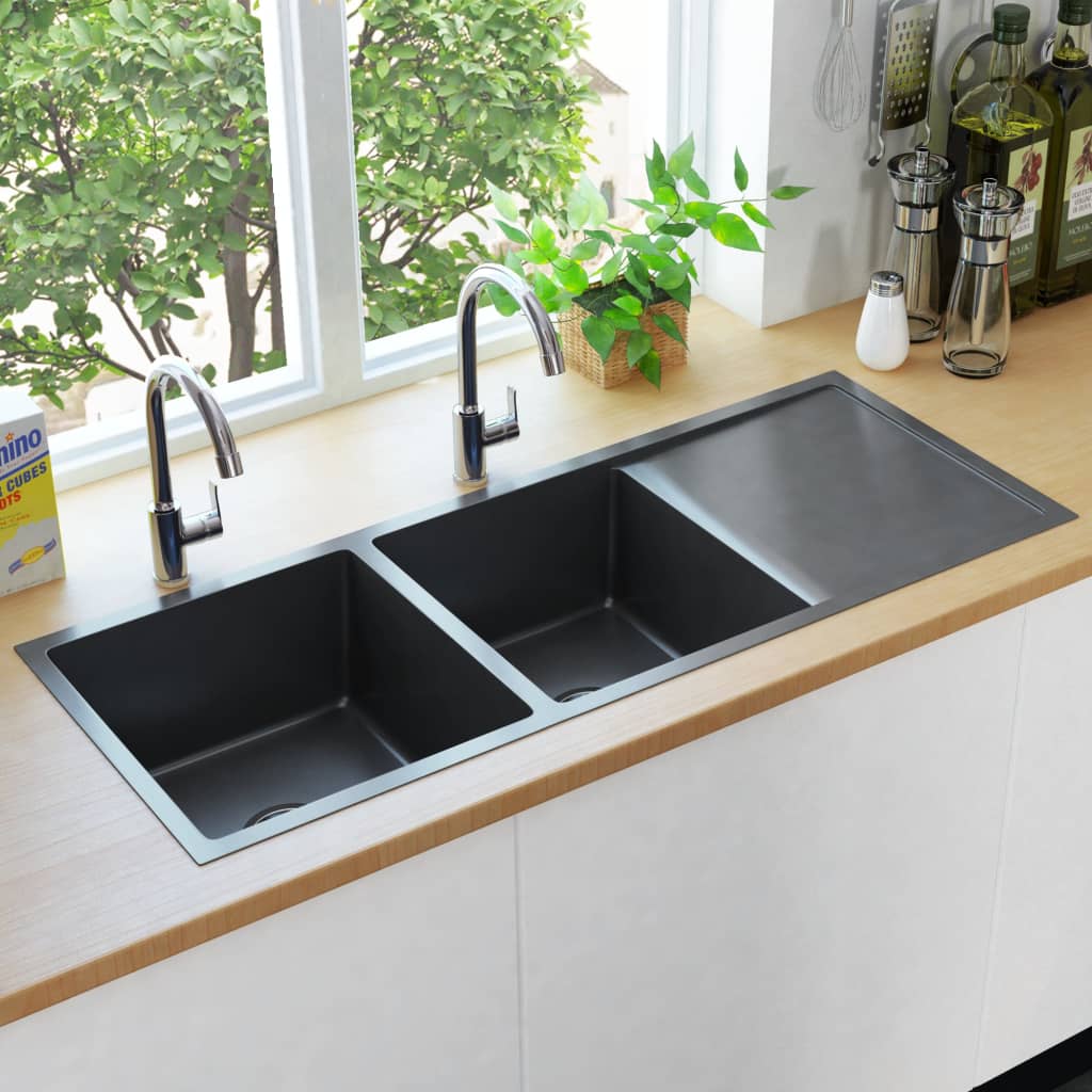 handmade-kitchen-sink-black-stainless-steel At Willow and Wine USA!