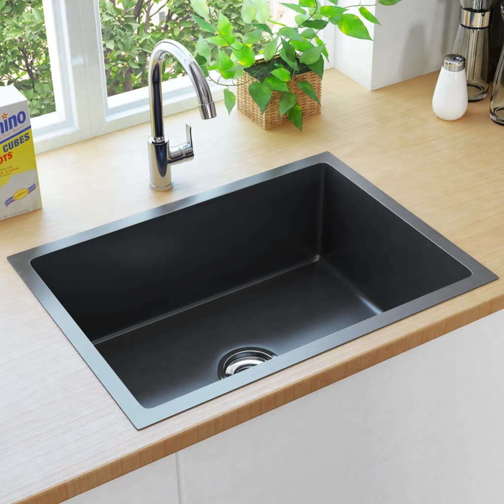 handmade-kitchen-sink-black-stainless-steel At Willow and Wine USA!