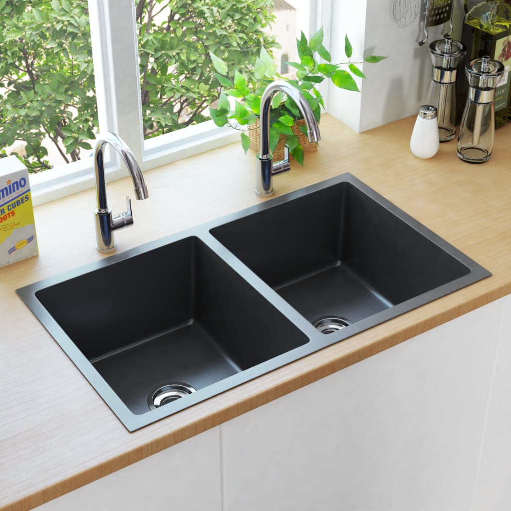 handmade-kitchen-sink-black-stainless-steel At Willow and Wine USA!