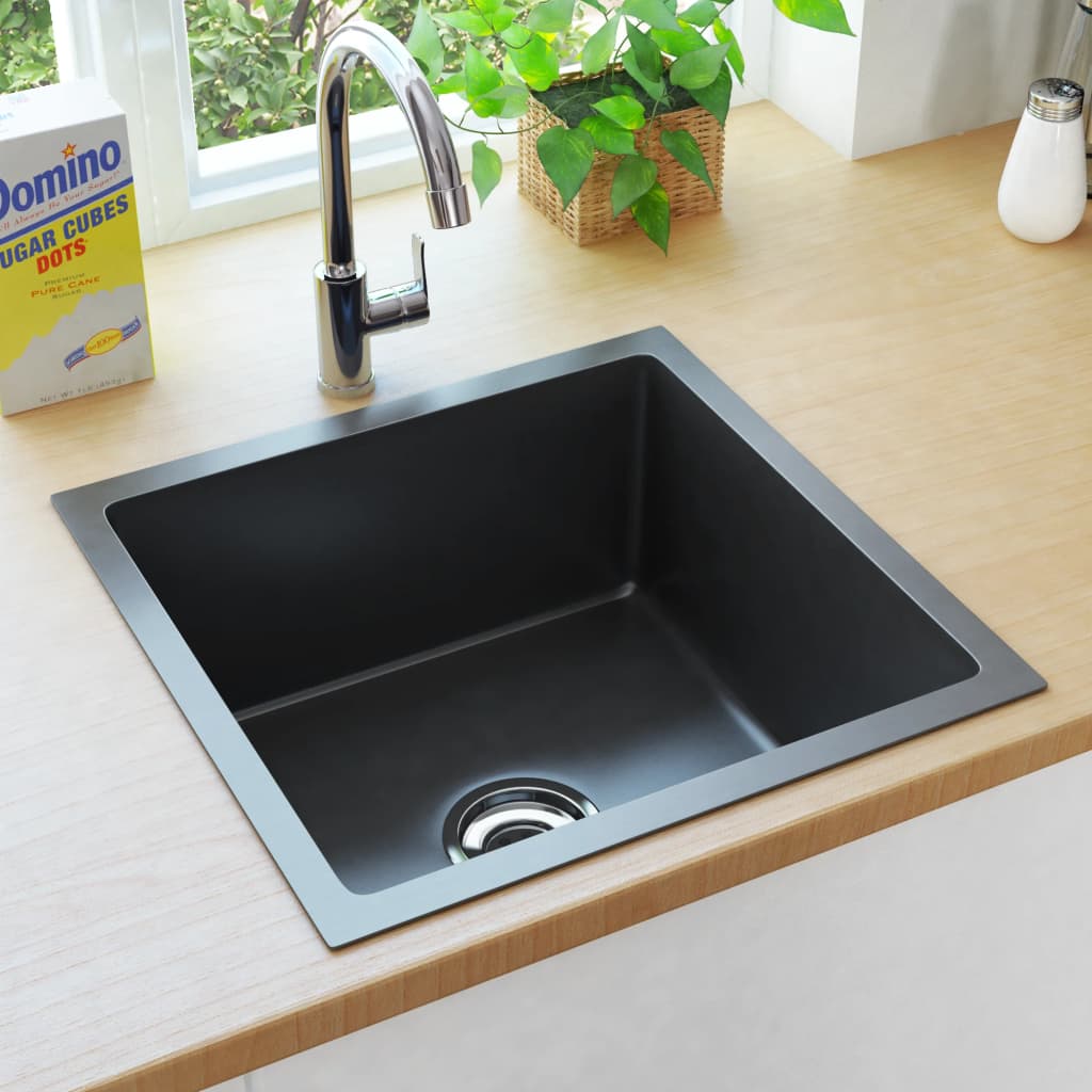 handmade-kitchen-sink-black-stainless-steel At Willow and Wine USA!