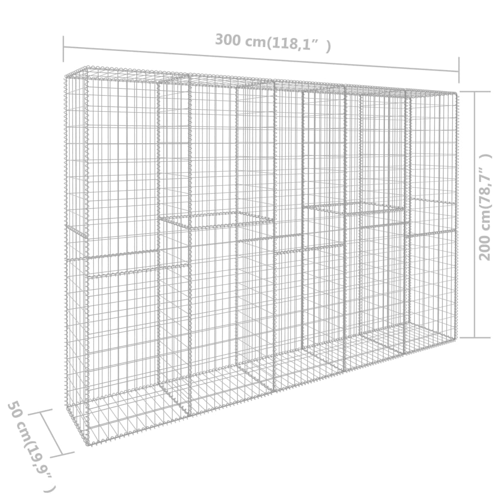 gabion-wall-with-cover-galvanized-steel-118-1-x19-7-x78-7 At Willow and Wine USA!