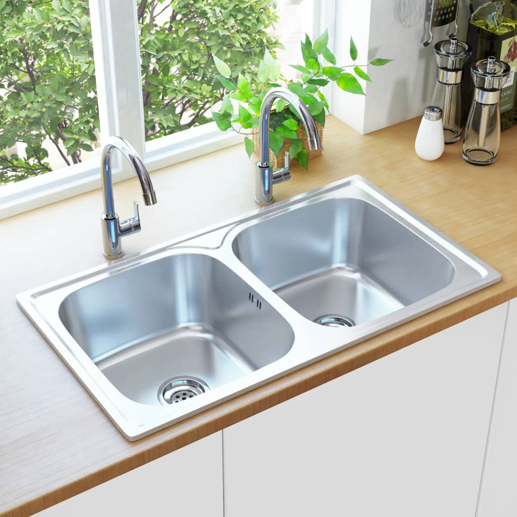 kitchen-sink-with-strainer-and-trap-stainless-steel At Willow and Wine USA!