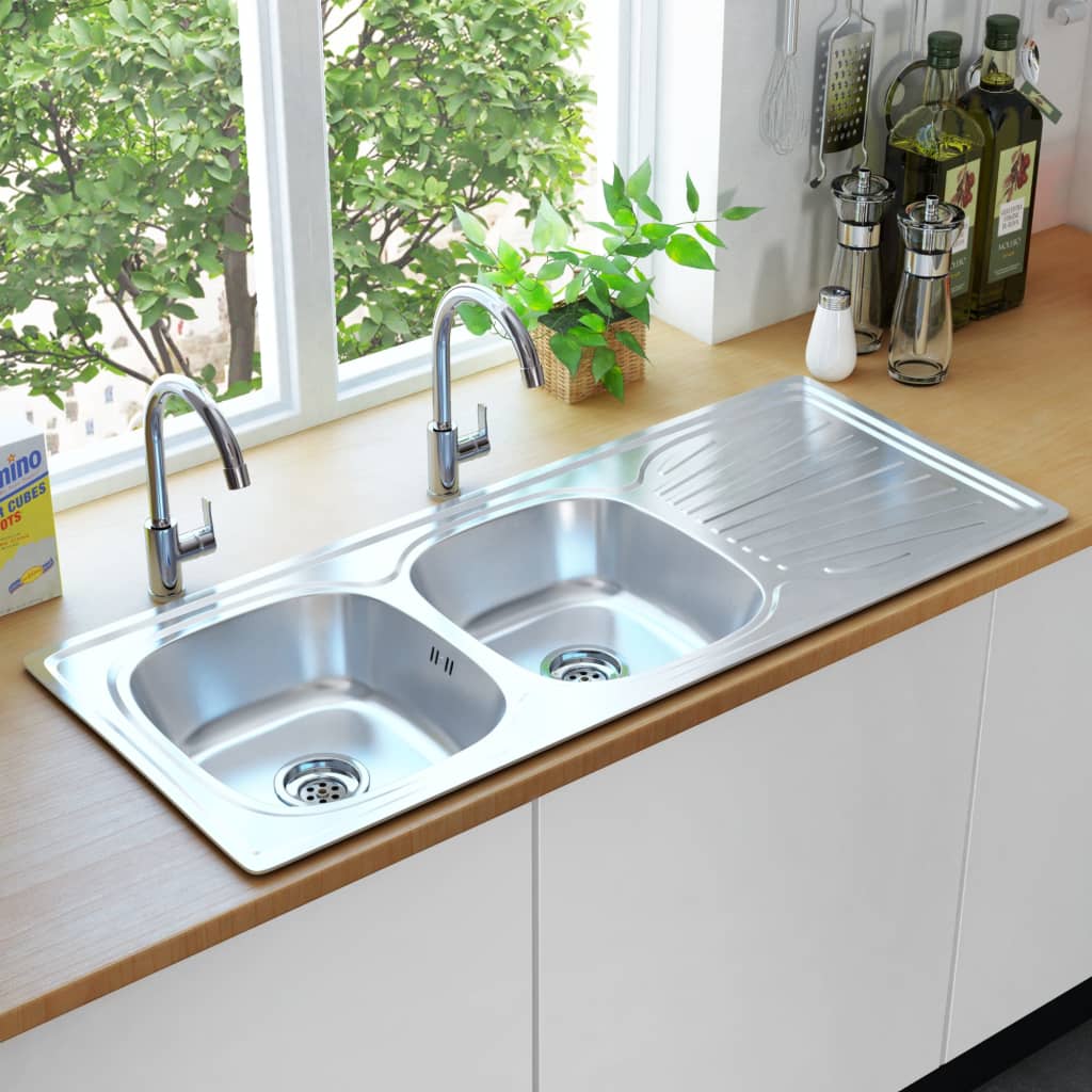 kitchen-sink-with-strainer-and-trap-stainless-steel At Willow and Wine USA!