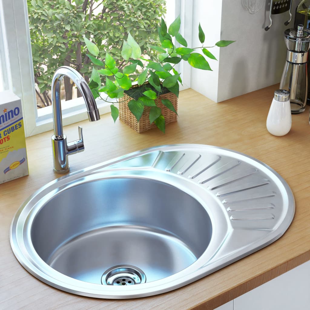 kitchen-sink-with-strainer-and-trap-stainless-steel At Willow and Wine USA!