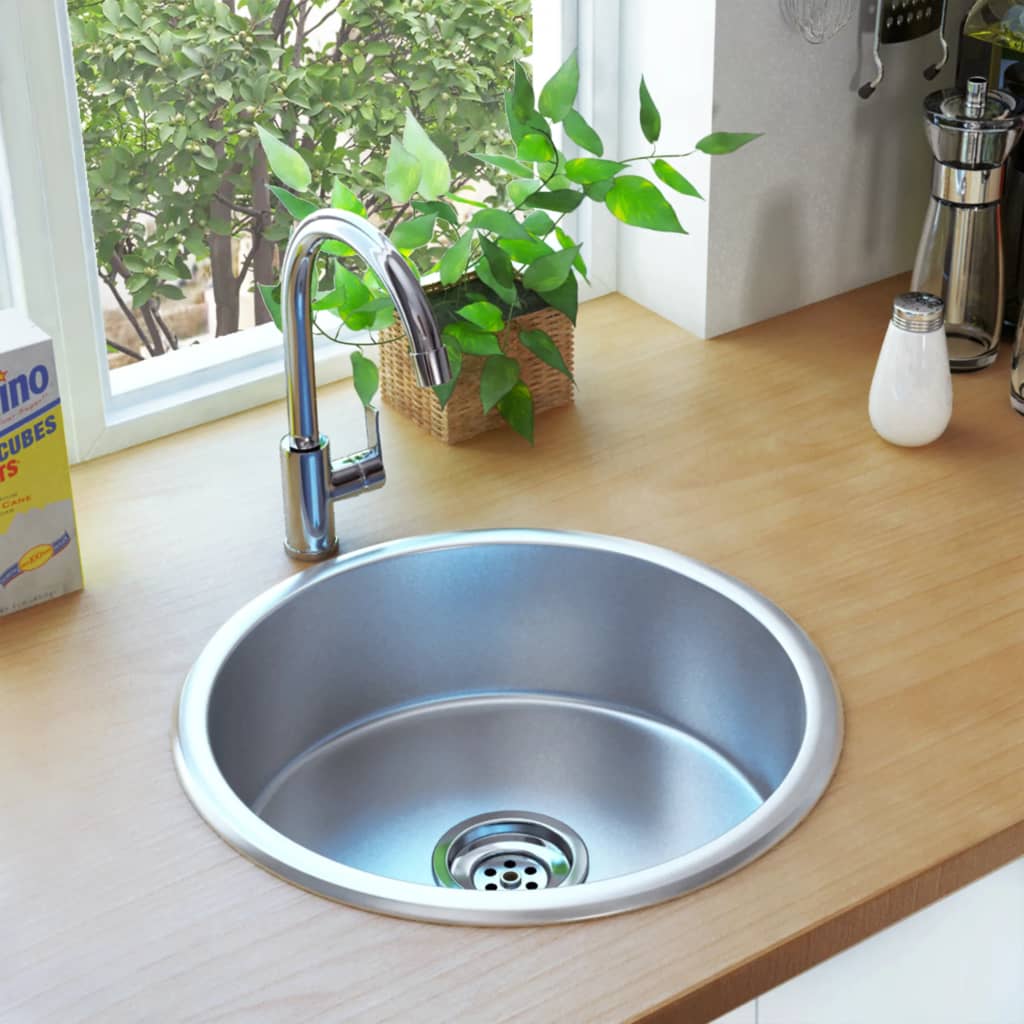 kitchen-sink-with-strainer-and-trap-stainless-steel At Willow and Wine USA!