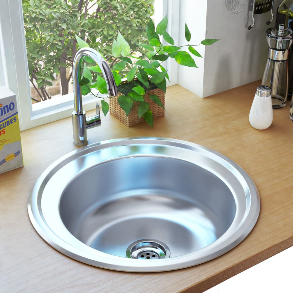 kitchen-sink-with-strainer-and-trap-stainless-steel At Willow and Wine USA!