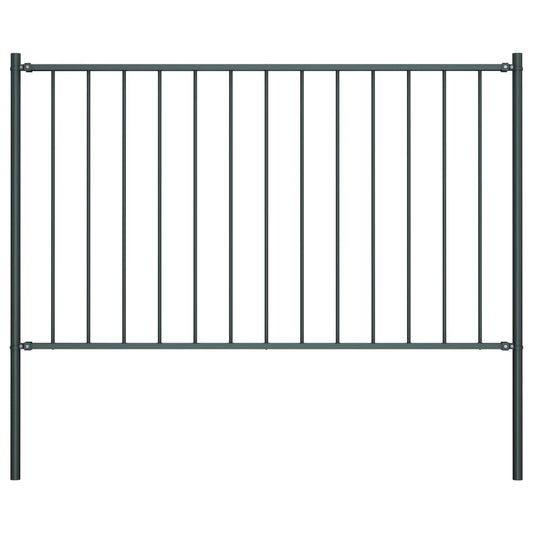 fence-panel-with-posts-powder-coated-steel-5-6-x2-5-anthracite At Willow and Wine USA!