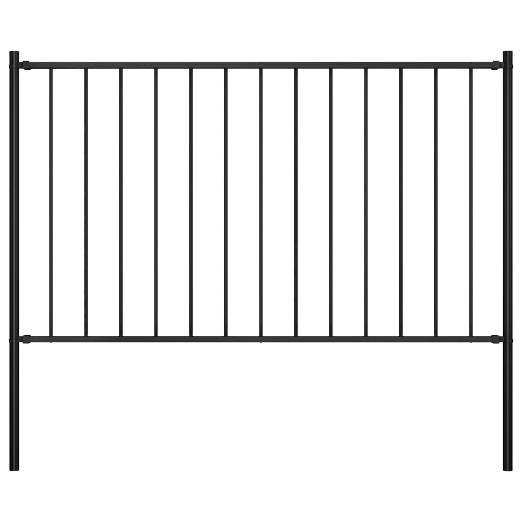 fence-panel-with-posts-powder-coated-steel-5-6-x2-5-anthracite At Willow and Wine USA!