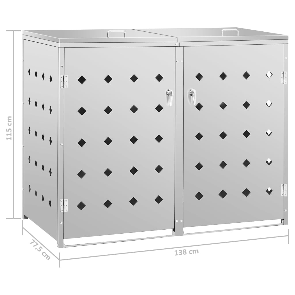 double-wheelie-bin-shed-63-4-gal-stainless-steel-813932 At Willow and Wine USA!