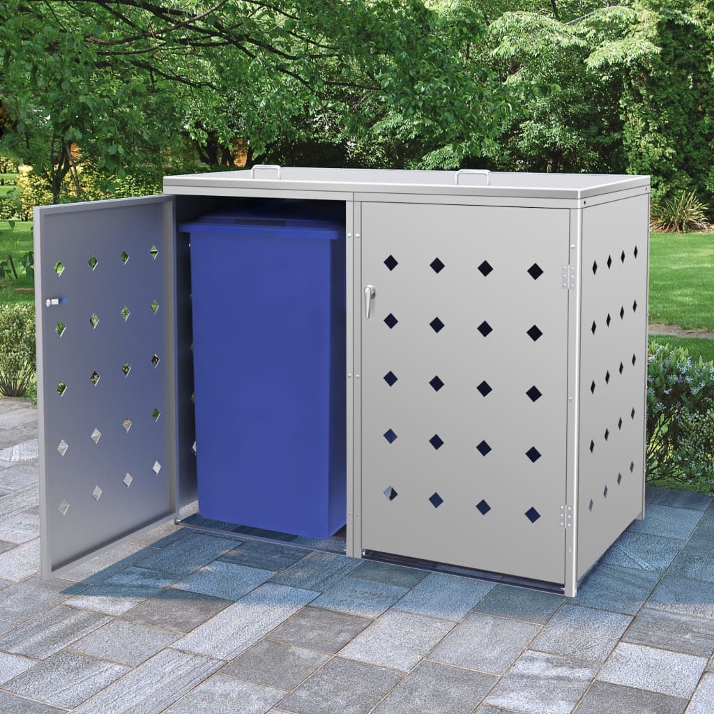 double-wheelie-bin-shed-63-4-gal-stainless-steel-813932 At Willow and Wine USA!