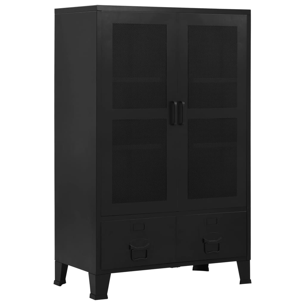 office-cabinet-with-mesh-doors-industrial-black-29-5-x15-7-x47-2-steel At Willow and Wine USA!