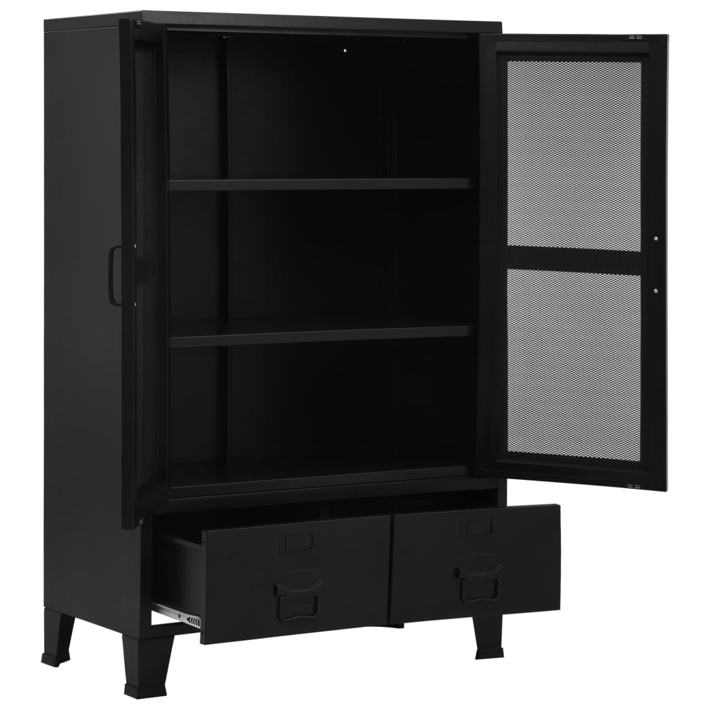 office-cabinet-with-mesh-doors-industrial-black-29-5-x15-7-x47-2-steel At Willow and Wine USA!