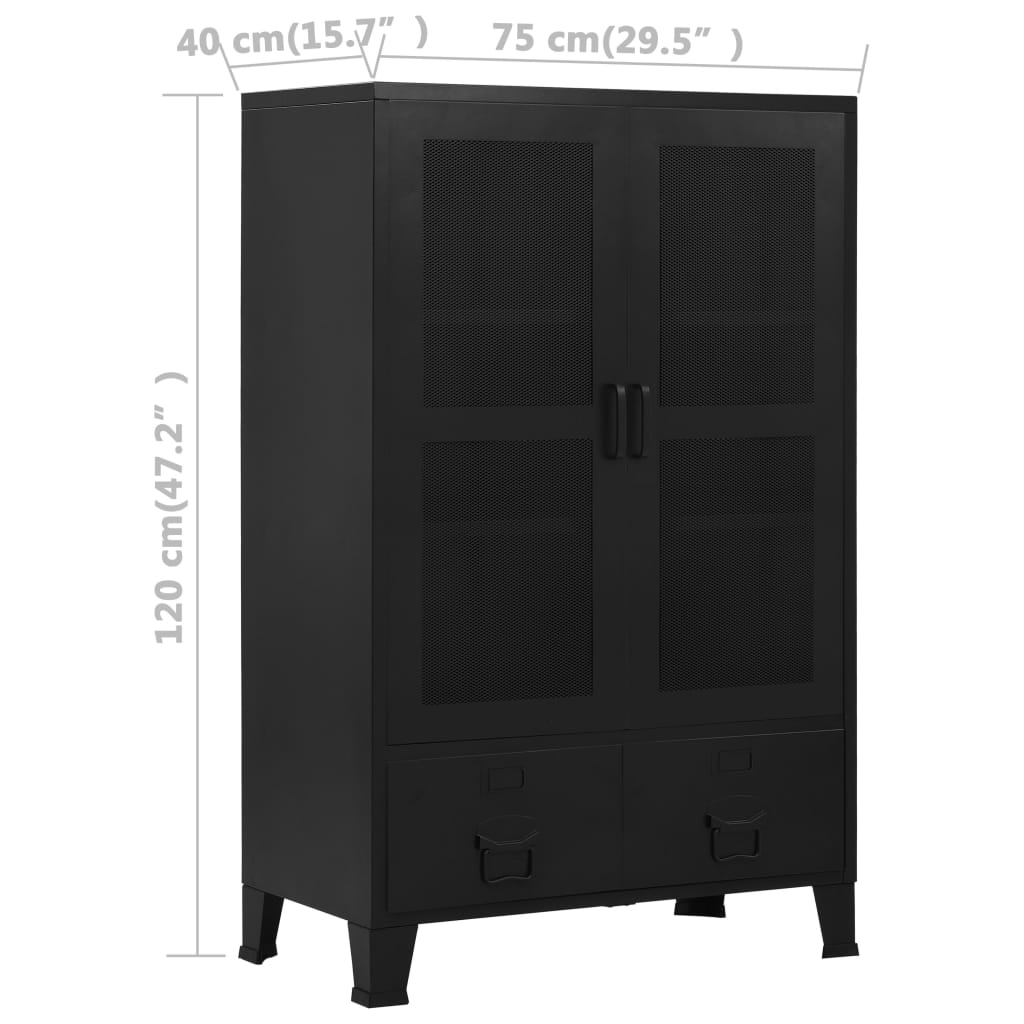 office-cabinet-with-mesh-doors-industrial-black-29-5-x15-7-x47-2-steel At Willow and Wine USA!