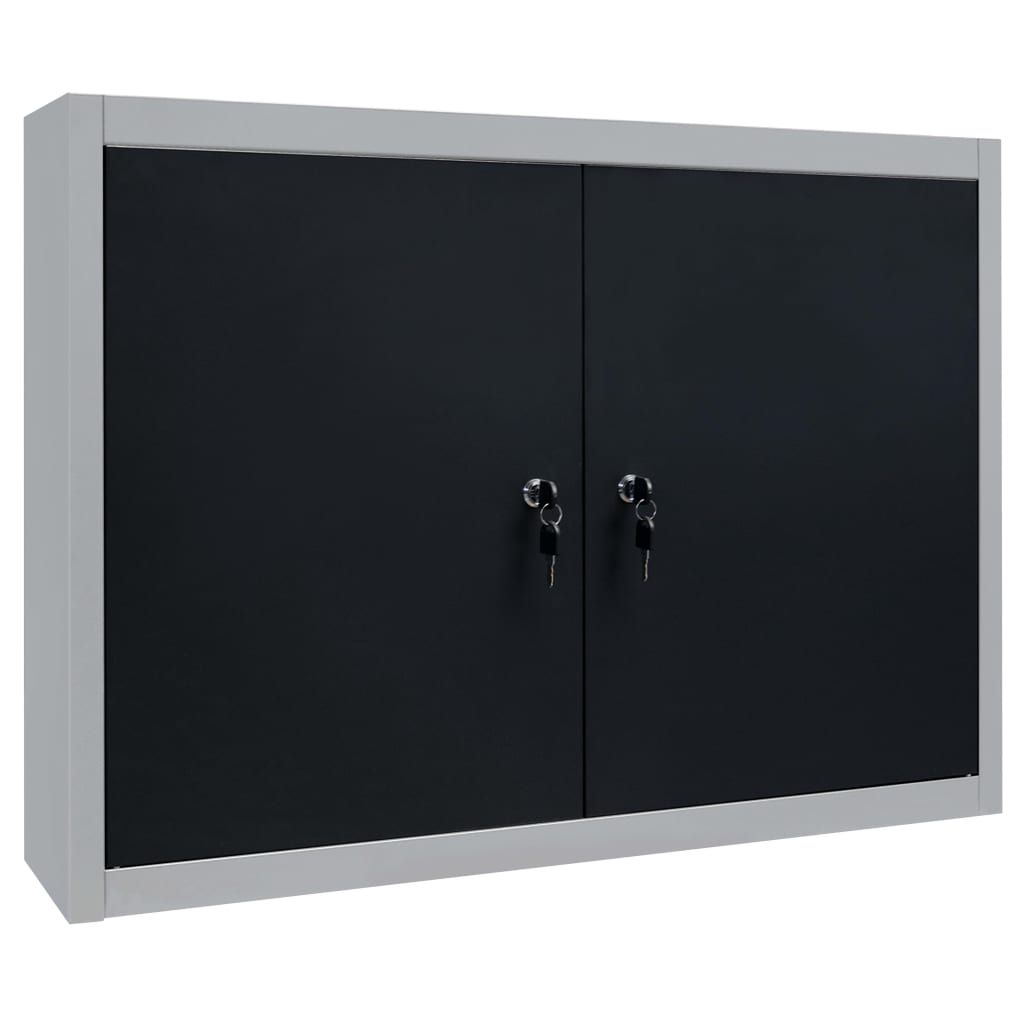 wall-mounted-tool-cabinet-industrial-style-metal-gray-and-black-1 At Willow and Wine USA!