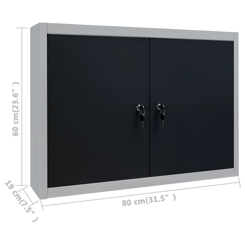 wall-mounted-tool-cabinet-industrial-style-metal-gray-and-black-1 At Willow and Wine USA!