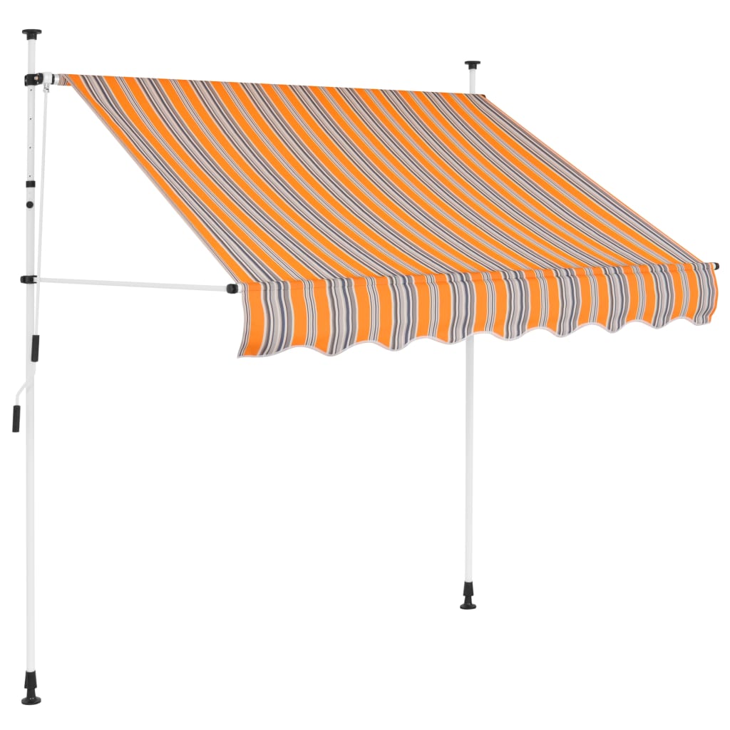 manual-retractable-awning-39-4-yellow-and-blue-stripes At Willow and Wine USA!