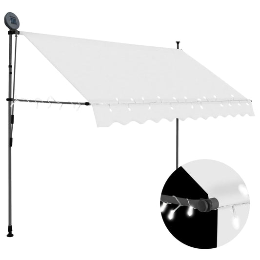 manual-retractable-awning-with-led-98-4-cream At Willow and Wine USA!