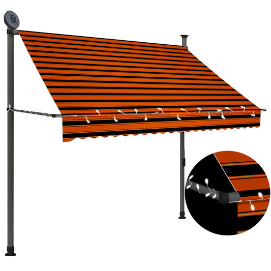 manual-retractable-awning-with-led-78-7-orange-and-brown At Willow and Wine USA!