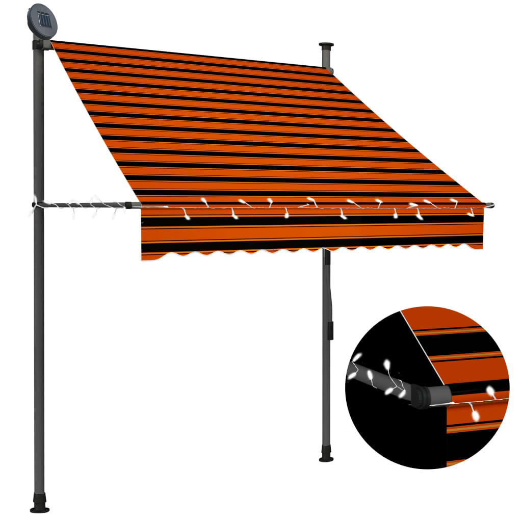 manual-retractable-awning-with-led-78-7-orange-and-brown At Willow and Wine USA!