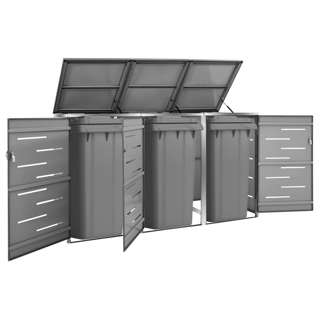 triple-wheelie-bin-shed-81-5-x30-5-x44-3-stainless-steel-814551 At Willow and Wine USA!