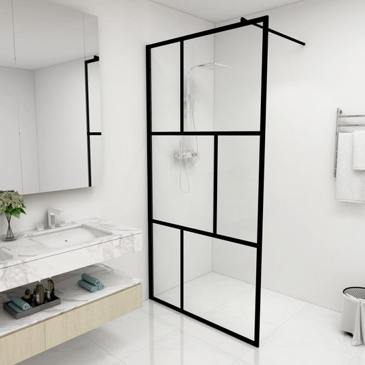 walk-in-shower-wall-with-tempered-glass-black-39-4-x76-8 At Willow and Wine USA!