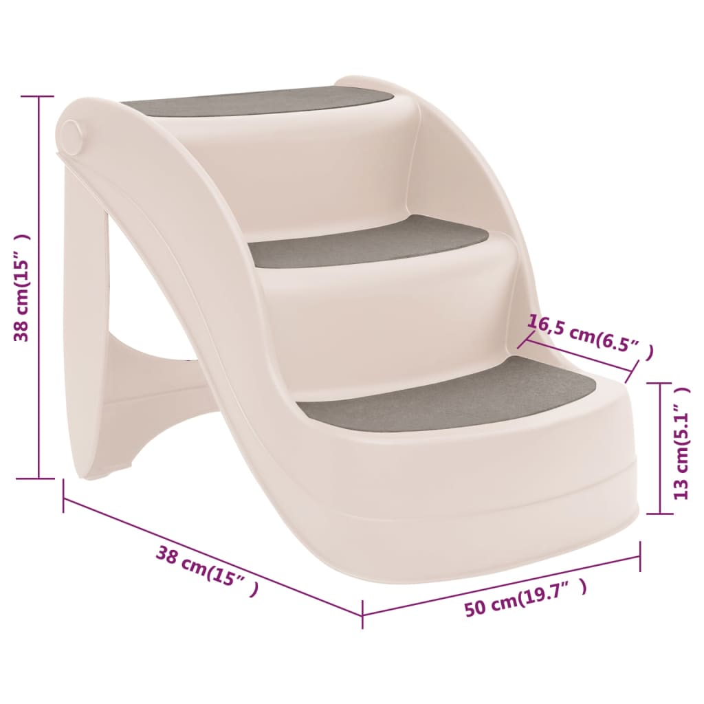 folding-3-step-dog-stairs-cream-19-7-x15-x15-plastic At Willow and Wine USA!