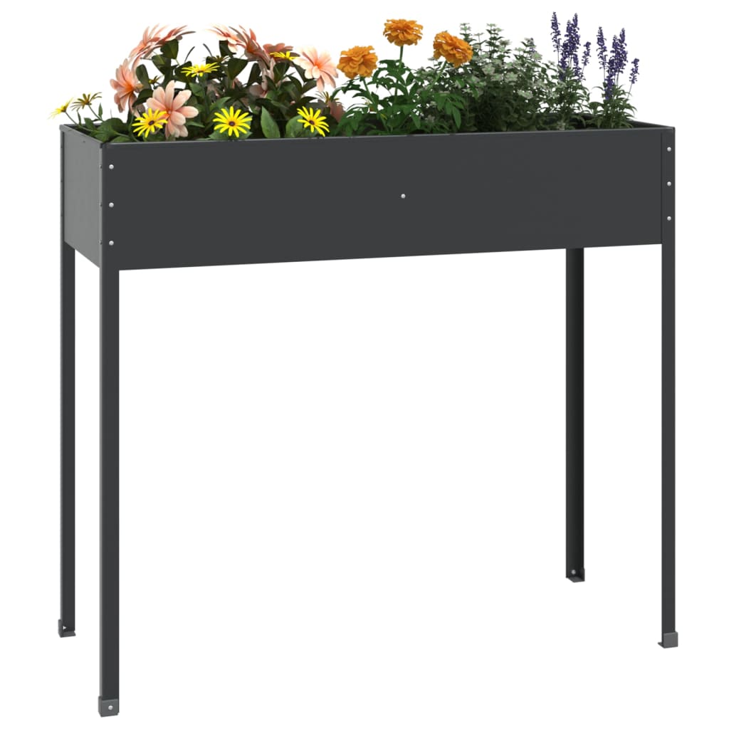 garden-planter-anthracite-39-6-x15-9-x35-4-galvanized-steel At Willow and Wine USA!