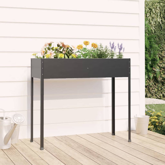 garden-planter-anthracite-39-6-x15-9-x35-4-galvanized-steel At Willow and Wine USA!