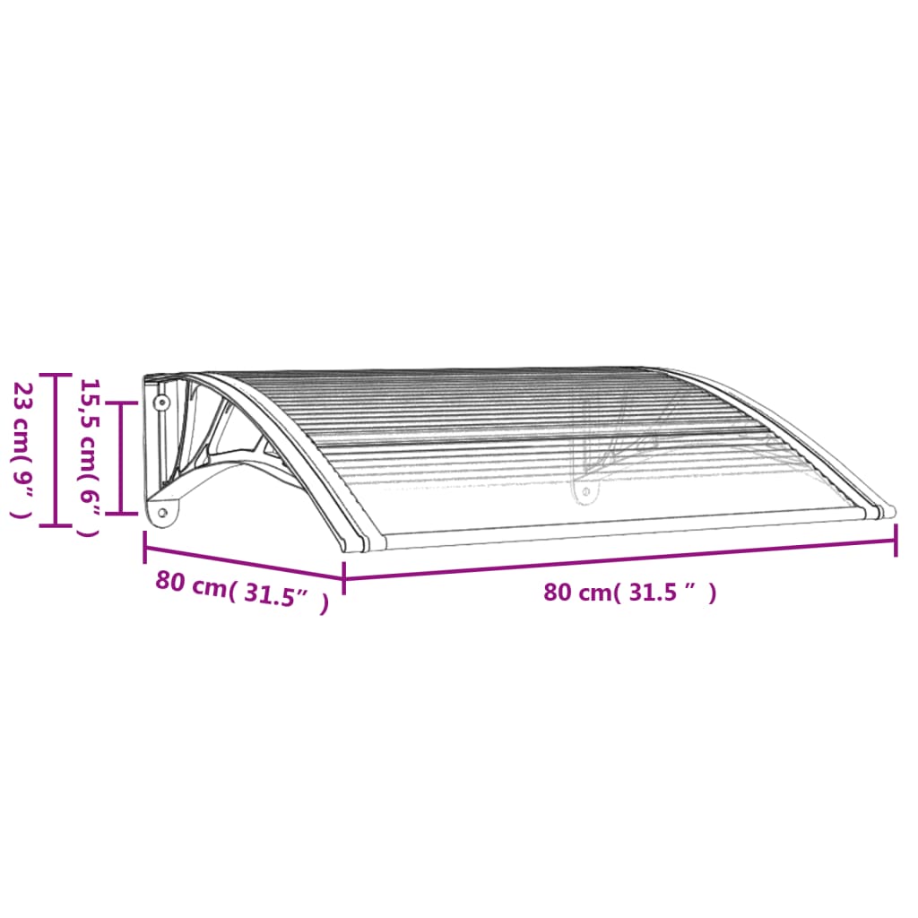 door-canopy-gray-and-transparent-31-5-x31-5-polycarbonate At Willow and Wine USA!