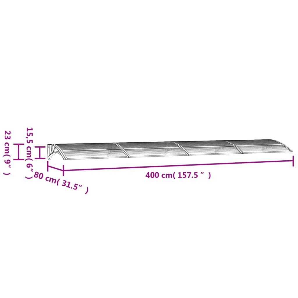 door-canopy-black-and-transparent-157-5-x31-5-polycarbonate At Willow and Wine USA!