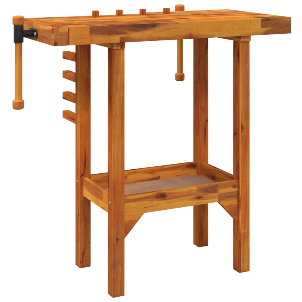 workbench-with-vices-36-2-x18-9-x32-7-solid-wood-acacia At Willow and Wine USA!