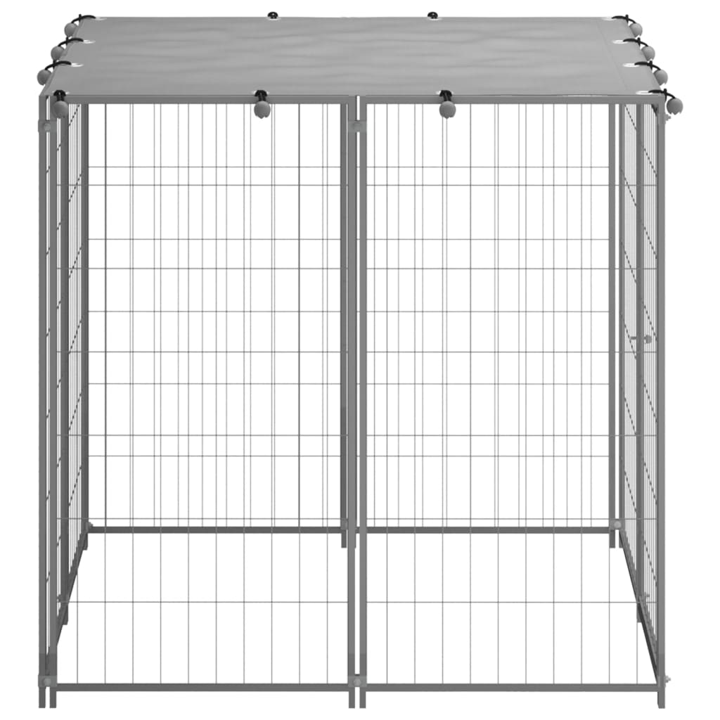 dog-kennel-silver-43-3-x43-3-x43-3-steel At Willow and Wine USA!