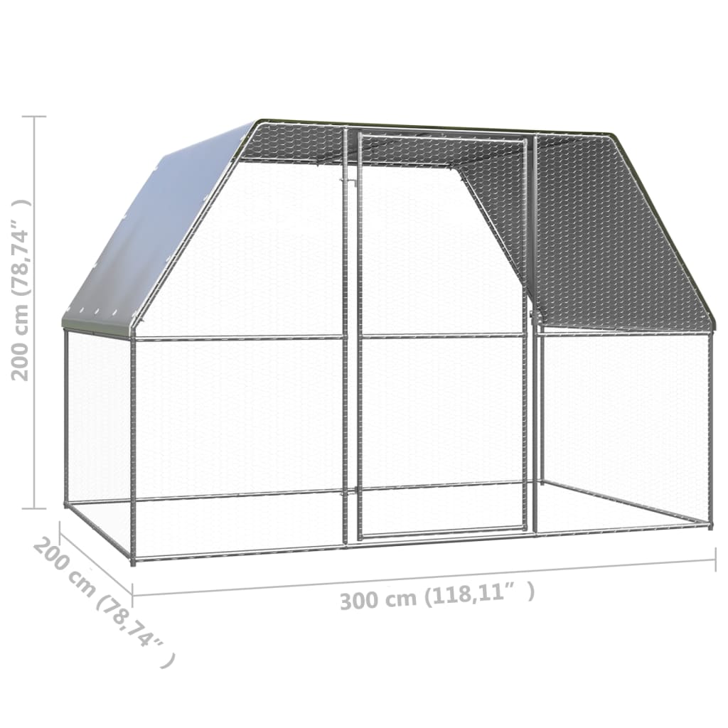 outdoor-chicken-cage-9-8-x6-6-x6-6-galvanized-steel At Willow and Wine USA!