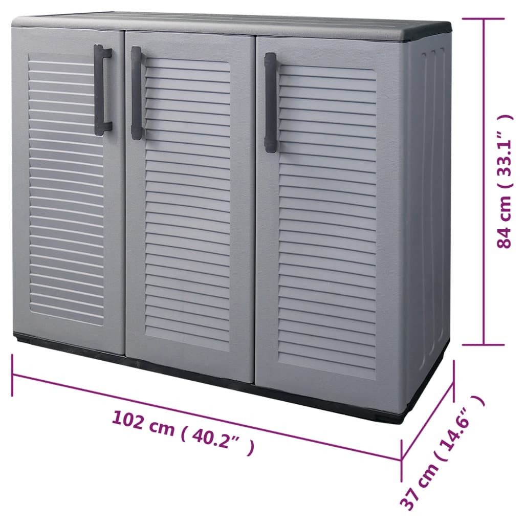 garden-storage-cabinet-gray-and-black-40-2-x14-6-x33-1-pp At Willow and Wine USA!