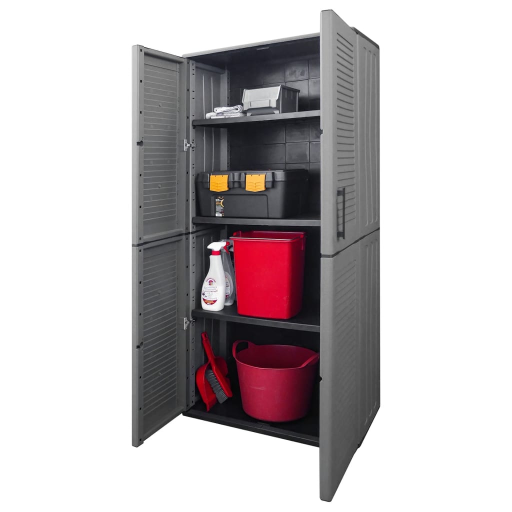 garden-storage-cabinet-gray-and-black-26-8-x14-6-x64-2-pp At Willow and Wine USA!