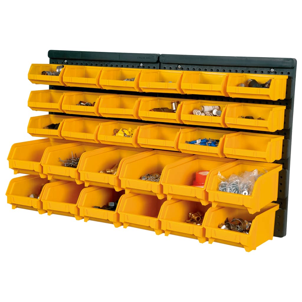 32-piece-storage-bin-kit-with-wall-panels-yellow-and-black At Willow and Wine USA!