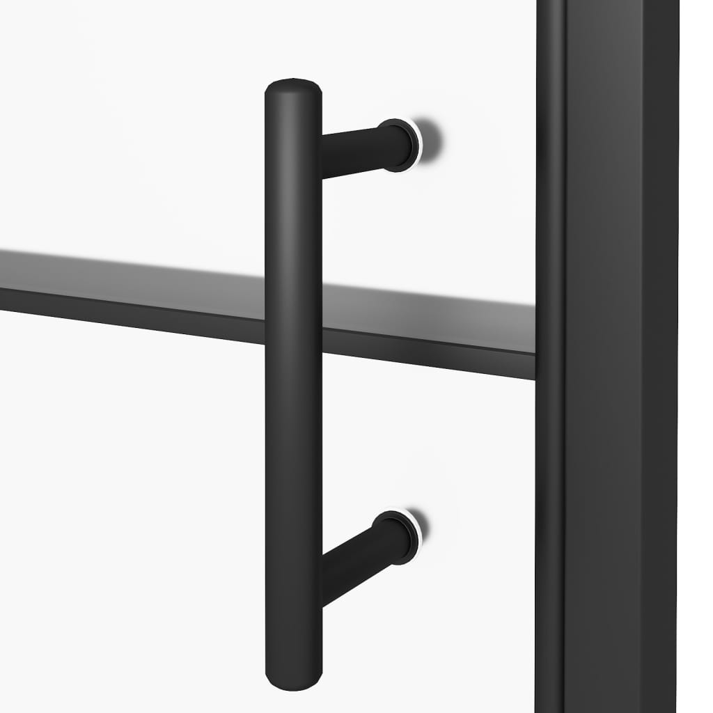 shower-door-35-8-x76-8-half-frosted-tempered-glass-black At Willow and Wine USA!