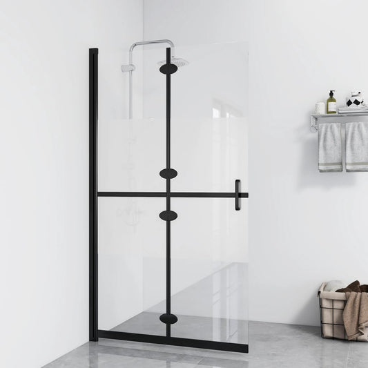 foldable-walk-in-shower-wall-half-frosted-esg-glass-35-4-x74-8 At Willow and Wine USA!