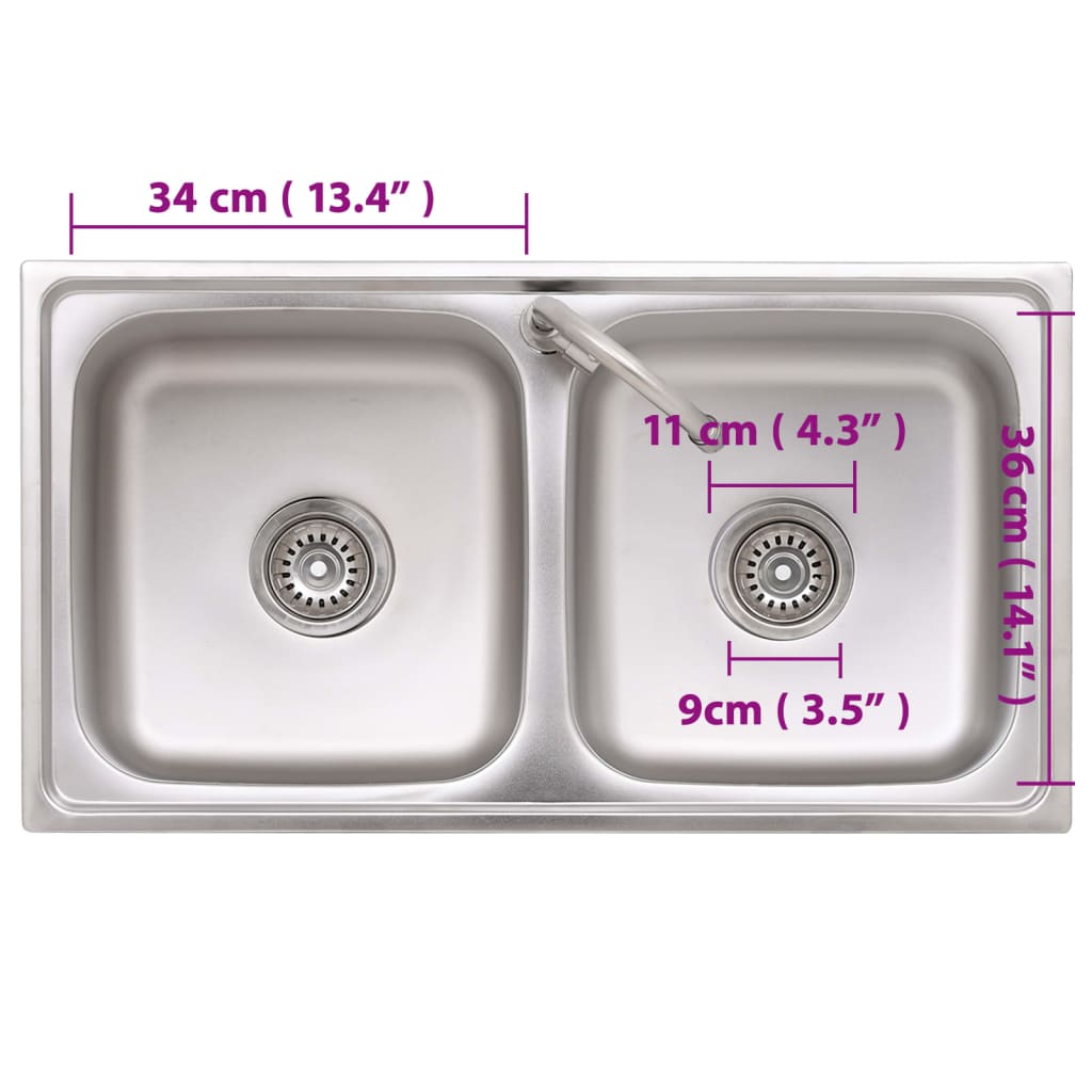 camping-sink-double-basins-with-tap-stainless-steel At Willow and Wine USA!