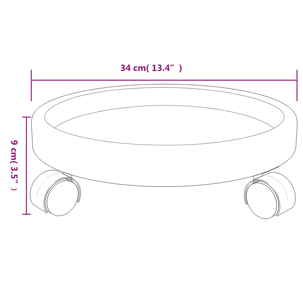 plant-trolleys-with-wheels-2-pcs-gray-diameter-13-4-77-2-lb At Willow and Wine USA!