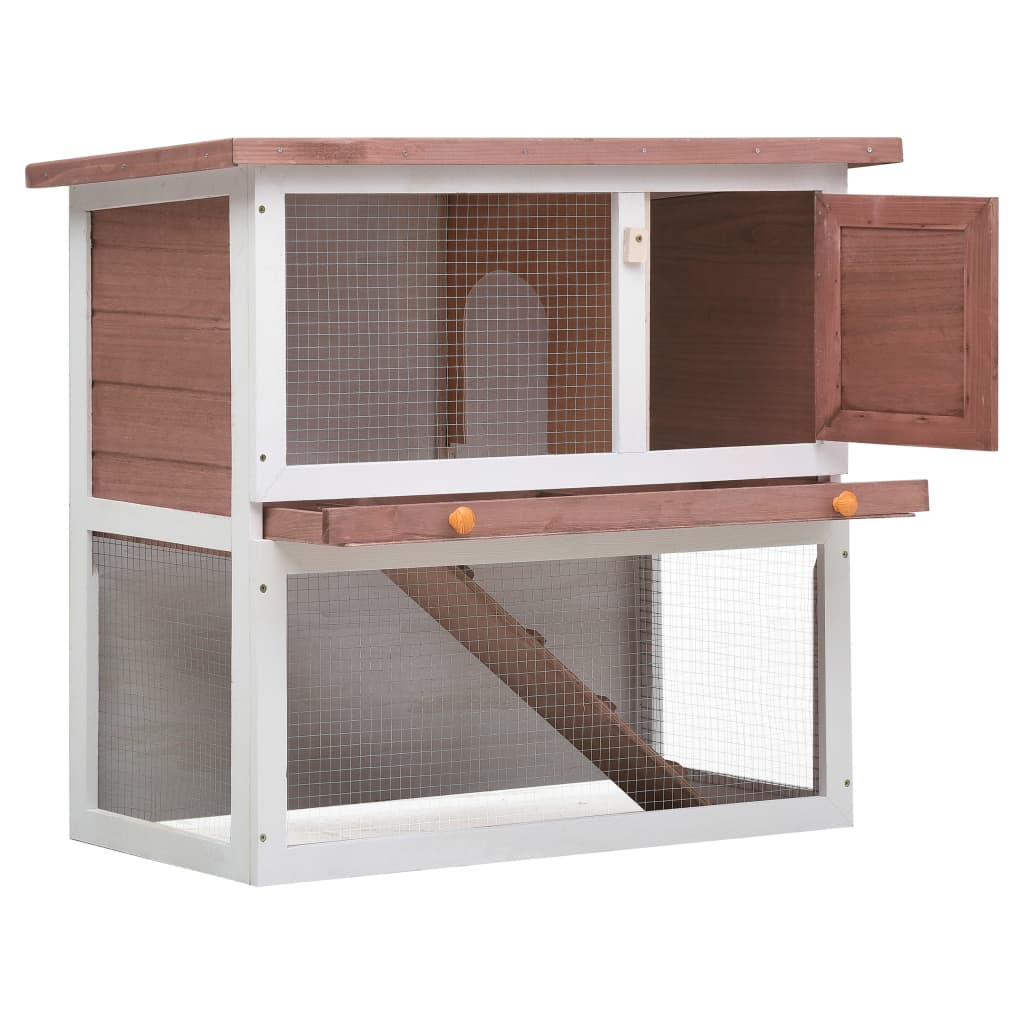 outdoor-rabbit-hutch-1-door-brown-wood At Willow and Wine USA!