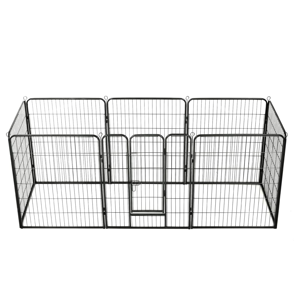 dog-playpen-16-panels-steel-31-5-x23-6-black At Willow and Wine USA!