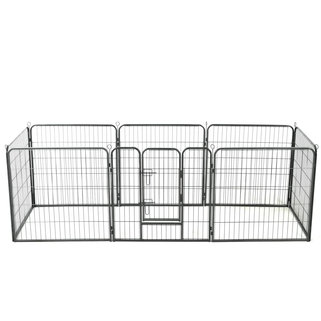 dog-playpen-16-panels-steel-31-5-x23-6-black At Willow and Wine USA!