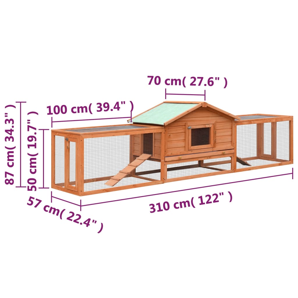 rabbit-hutch-solid-pine-fir-wood-122-x27-6-x34-3 At Willow and Wine USA!