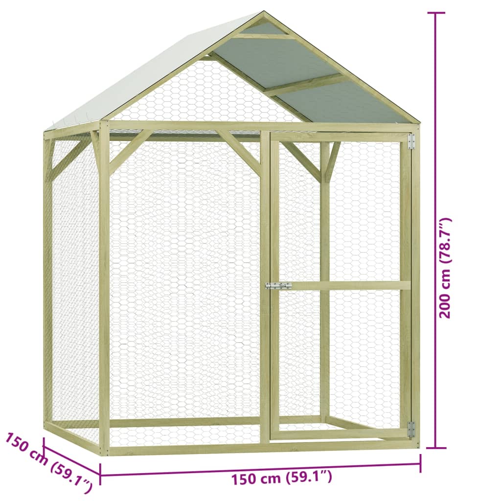 chicken-cage-4-9-x4-9-x6-6-impregnated-wood-pine-and-steel-913252 At Willow and Wine USA!