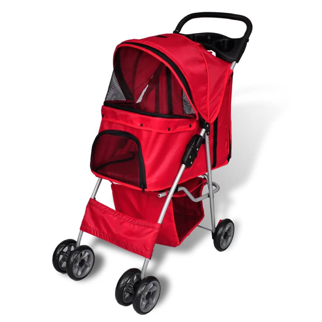 folding-pet-stroller-dog-cat-travel-carrier-red At Willow and Wine USA!