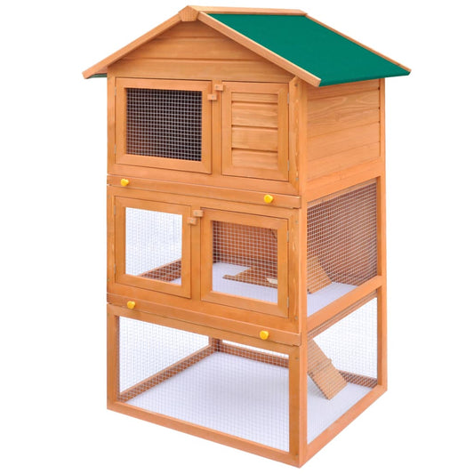 outdoor-rabbit-hutch-small-animal-house-pet-cage-3-layers-wood At Willow and Wine USA!