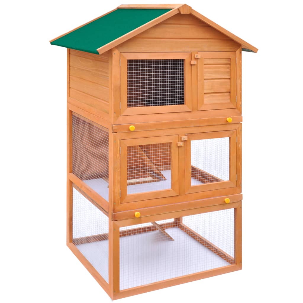 outdoor-rabbit-hutch-small-animal-house-pet-cage-3-layers-wood At Willow and Wine USA!